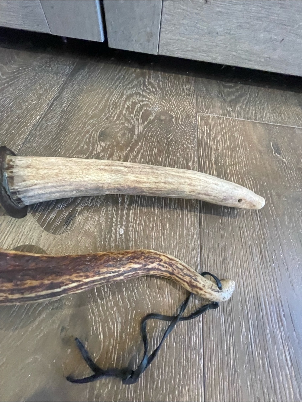 Rustic Antler-Handled BBQ Spatula and Fork Set - Natural Brown & Cream - Picture 2 of 4